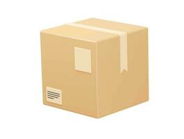 Cardboard box 3d rendering icon vector