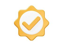 Check mark icon 3d rendering vector illustration