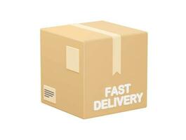 Cardboard box 3d rendering icon vector