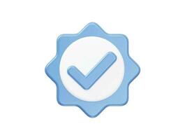 Check mark icon 3d rendering vector illustration