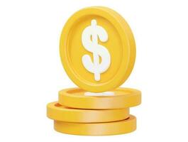 Dollar icon illustration render transparent vector