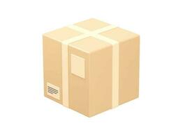 Cardboard box 3d rendering icon vector