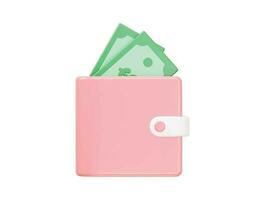 3d rendering wallet icon illustration transparent vector