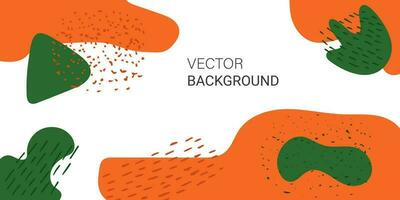 Vector background with abstract geometric color shapes and doodle hand drawn texture elements dots and lines.