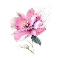 Watercolor rose flower generated by artificial intelligence. photo