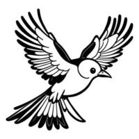 A flying bird vector silhouette illustration