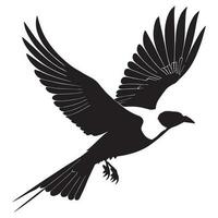 A flying bird vector silhouette illustration