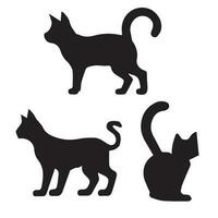 cat vector silhouette set of group illustration