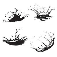Water splash Vector silhouette