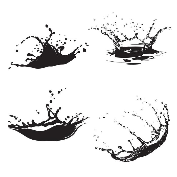Water Splash Black And White Vector Art, Icons, and Graphics for Free