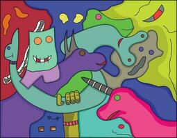 colorful abstract background. colorful abstract monster graffiti. vector