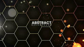 Futuristic hexagonal background in gold color. Abstract technology design on a dark polygonal background vector