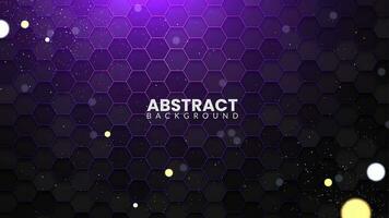 Futuristic hexagonal background with purple light. Abstract technology design on a dark polygonal background vector