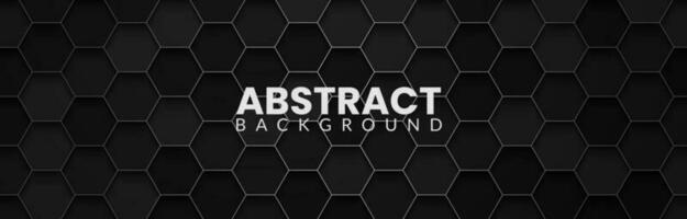 Abstract technology design on a dark polygonal background. Futuristic hexagonal texture in black color vector