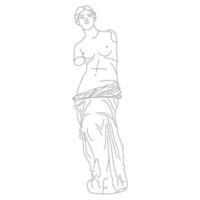 Greek antique statue of a woman. Vector illustration