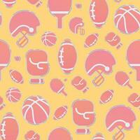 Colored seamless pattern background with sport icons Vector