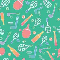Colored seamless pattern background with sport icons Vector