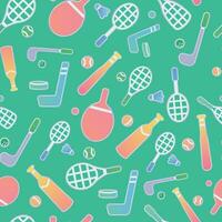 Colored seamless pattern background with sport icons Vector