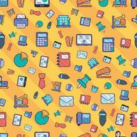 Seamless pattern background with office icons Vector