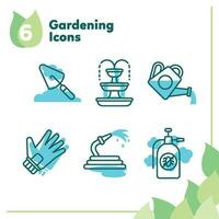 Set of different colored gardening icons Vector