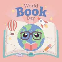 Isolated open book with astronomy icons World book day Vector