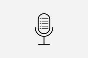 Podcast mic with Note List logo icon design Vector illustration. broadcast logo studio template.