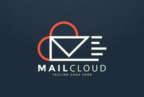 Fast Cloud Mail Logo Design Template vector