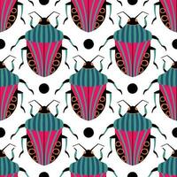 Lovely bugs. Seamless pattern with cartoon element vector