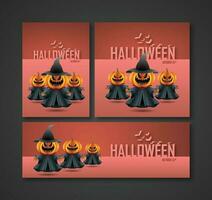 Posters, Flyers, Social Media Ads and Banners for Halloween Night Parties vector