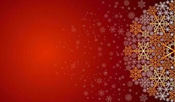 Christmas red background with white snowy winter design vector