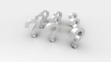 3D illustrations white and white question mark group for business corporate and advertising photo