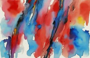 Colorful Watercolor Brush Splash Abstract Background Illustration photo