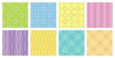 Colorful Intersecting Lines Seamless Patterns vector