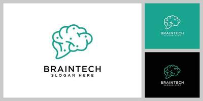 Brain Logo silhouette design vector template. Think idea concept. Brainstorm power of thinking brain Logotype Logo icon.