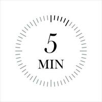 5 minutes timer Clocks, Timer 5 min icon. vector