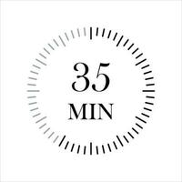 35 minutes timers Clocks, Timer 35 min icon. vector