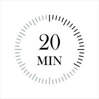 20 minutes timers Clocks, Timer 20 min icon. vector