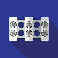 Terminal Block Flat Icon vector