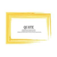 Modern yellow color brush stroke frame design vector