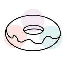 sweet donut with icing vector