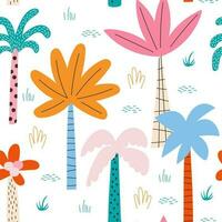 Seamless pattern with palm. Vector illustrations