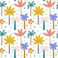 Seamless pattern with palm. Vector illustrations