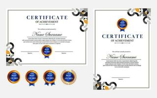 modern simple certificate design a4 geometric luxury certificate vector