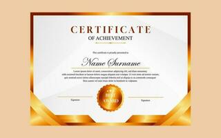 certificate design simple modern a4 luxury certificate blue gold color vector