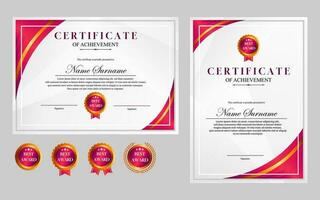 certificate design simple modern a4 luxury certificate red gold color vector