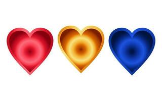 hearts 3d gradation vector set