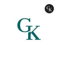 lujo moderno serif letra G k monograma logo diseño vector
