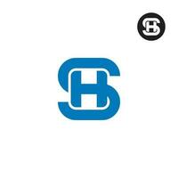 Letter SH Monogram Logo Design vector