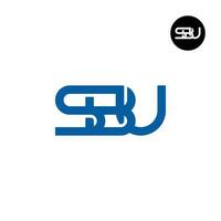 Letter SBU Monogram Logo Design vector