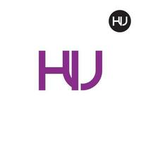 Letter HU Monogram Logo Design vector